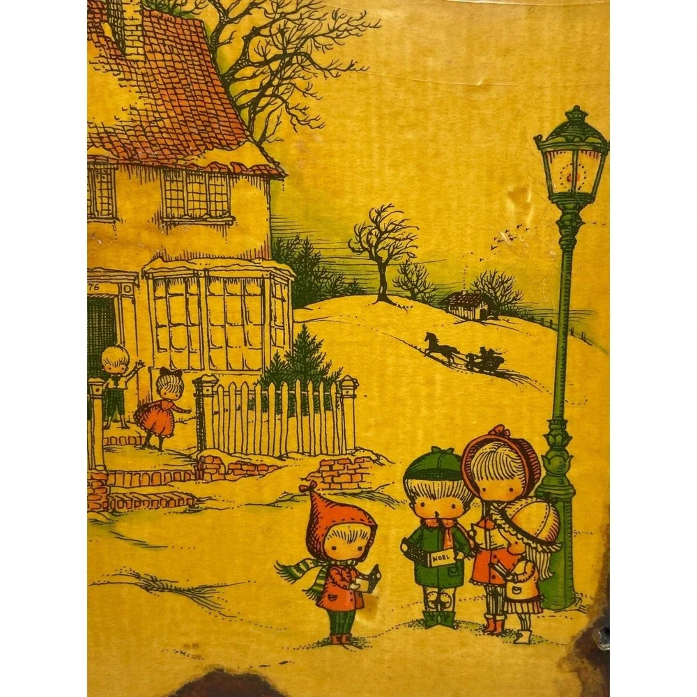 Vintage Joan‎ Walsh Anglund Christmas Carolers Wooden Wall Plaque Decor 70s 80s